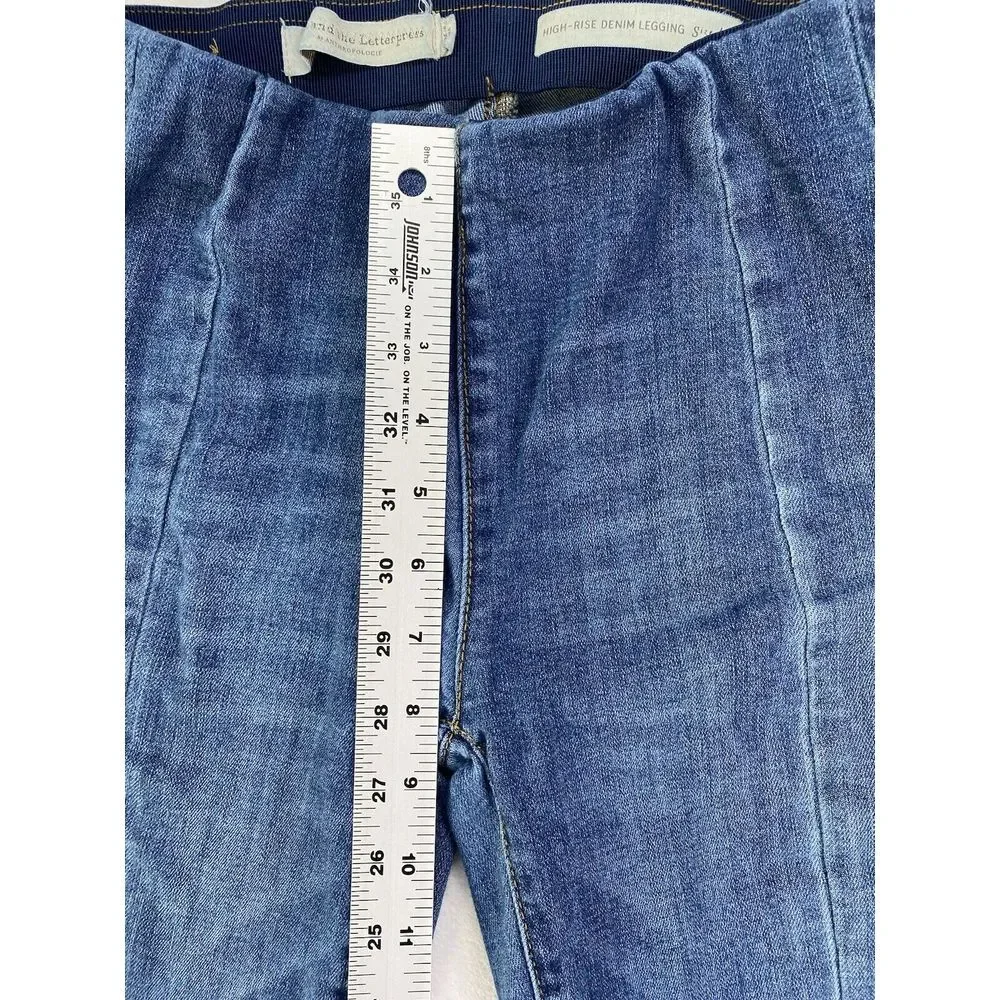 Pilcro‎ And The Letterpress Jeans Womens 26 High-Rise Denim Legging Blue Stretch